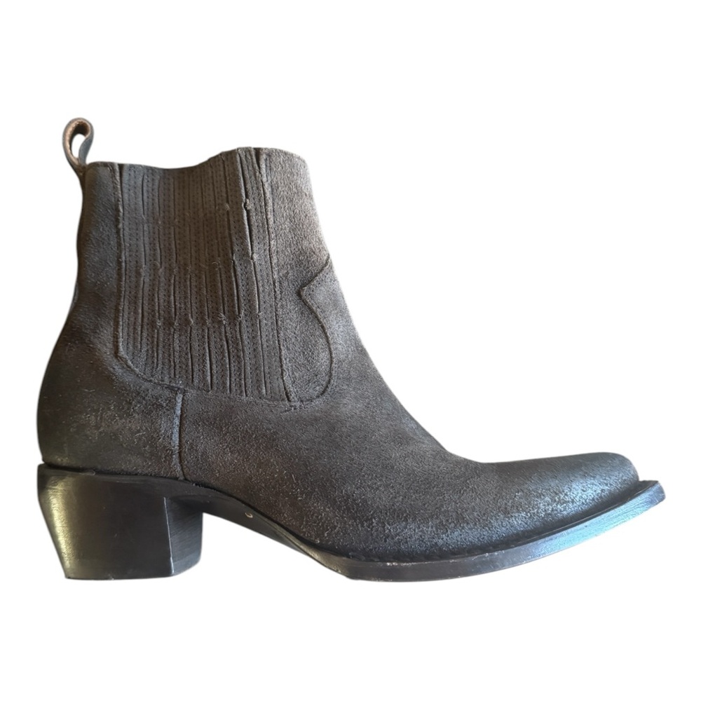 NEW! Frye Sacha Chelsea Chocolate Brown Suede Ankle Boots Elastic Panels …